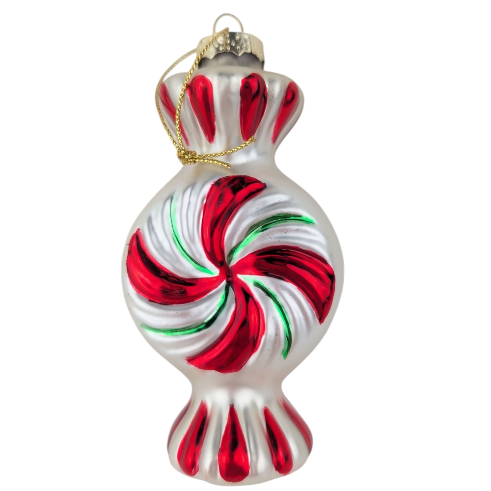 Christmas Peppermint Candy Glass Ornament